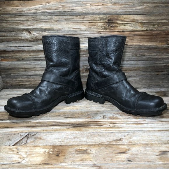 UGG 3040 Rockville II Motocycle Black Leather Hobo Chic Boots US 9.5, UK 8.5, EU main image 4